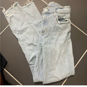 Womens AGOLDE DENIM SZ 25 Light wash distressed skinny stretch Jean in EUC